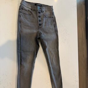 Express Charcoal Button-Fly Jeans